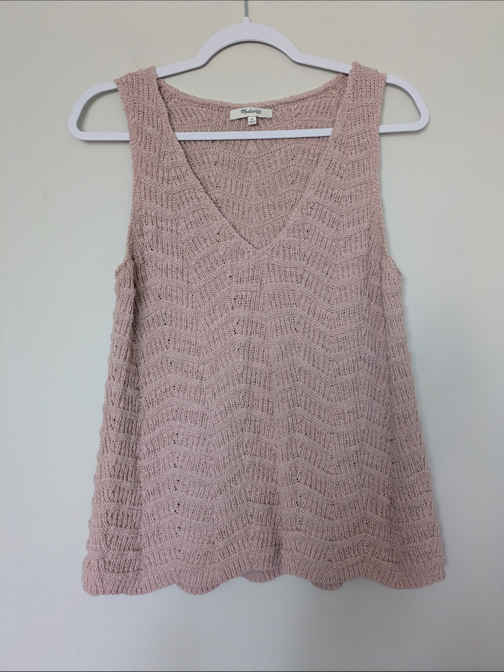 Madewell Soft Blush Knit V-Neck Sweater Tank